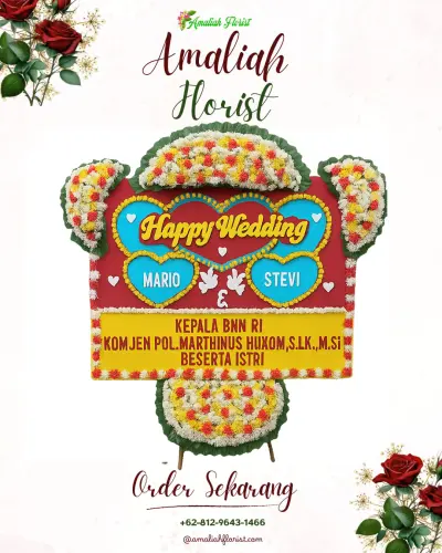 Karangan Papan Bunga Pernikahan di Sliyeg Lor